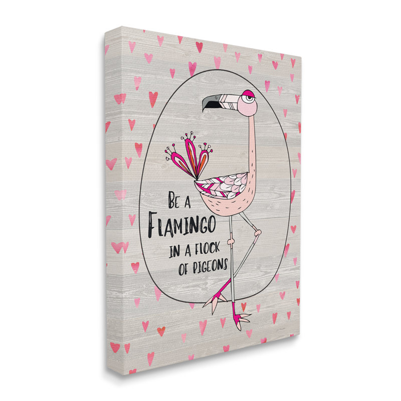 Caricature «Be a flamingo», Toile tendue, L 36 po x H 48 po