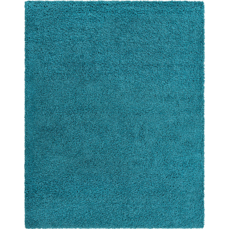 Tapis bleu sarcelle Sybil, Rectangle 8 pi x 10 pi