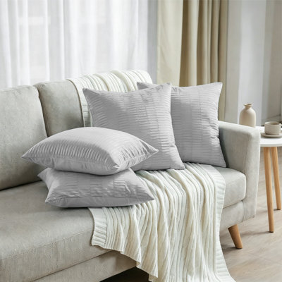Housse de coussin en velours plissé