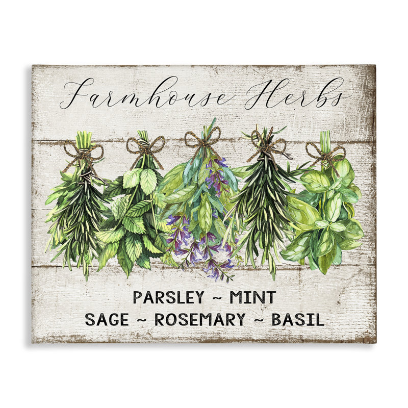 "Vintage Farm Market Herbs", art mural sur toile par Creatif Belle bp-574_CN, H 36 po x l 48 po