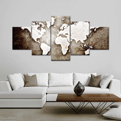 " Old Grunge World Map " by Tess P 5 - Pieces
