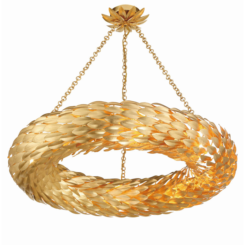 Luminaire suspendu roue de chariot à 8 lumières Adelle