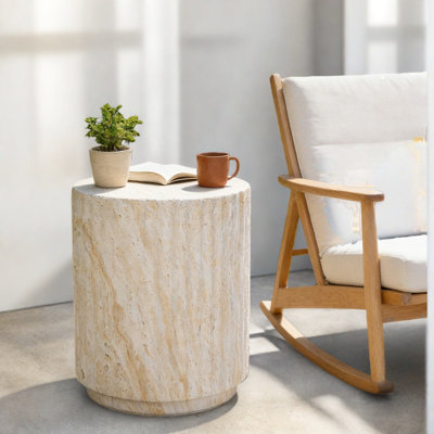 Tables portatives portatives, table d'appoint moderne cylindrique Mgo pour patio