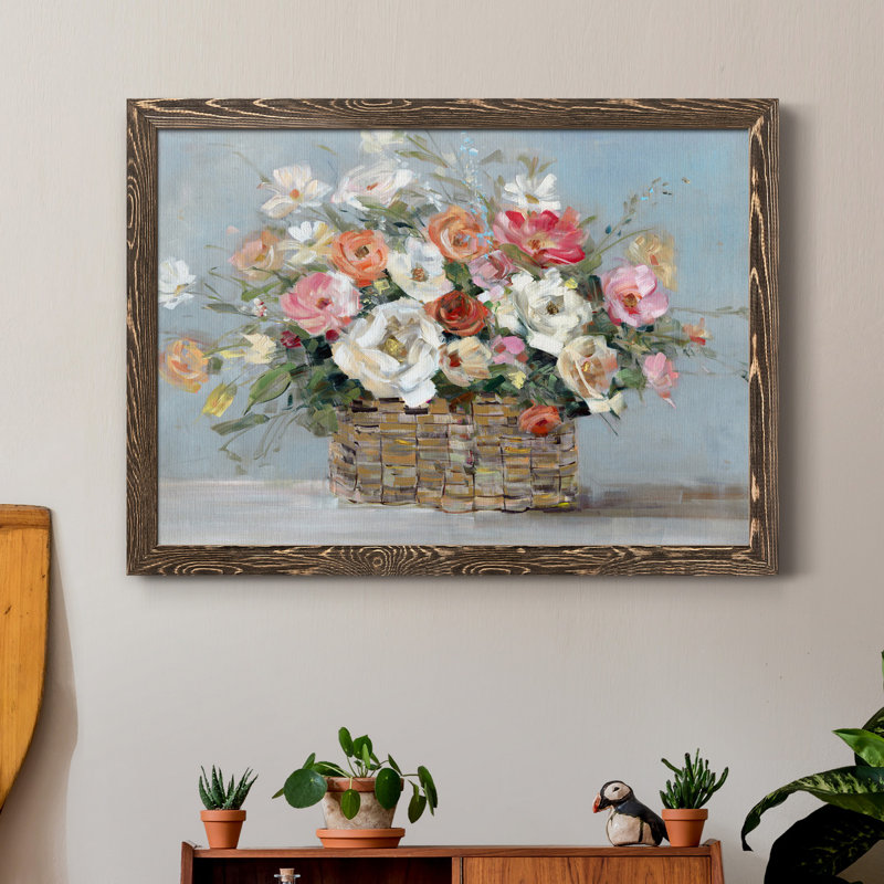 «Flower Market Fresh», reproduction d'art sur toile encadrée, H 31 po x l 44 po x P 1 po, Encadré de bois de noyer