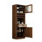Farmhouse Kitchen Storage Cabinet with Wine Rack and Drawer in Walnut Brown