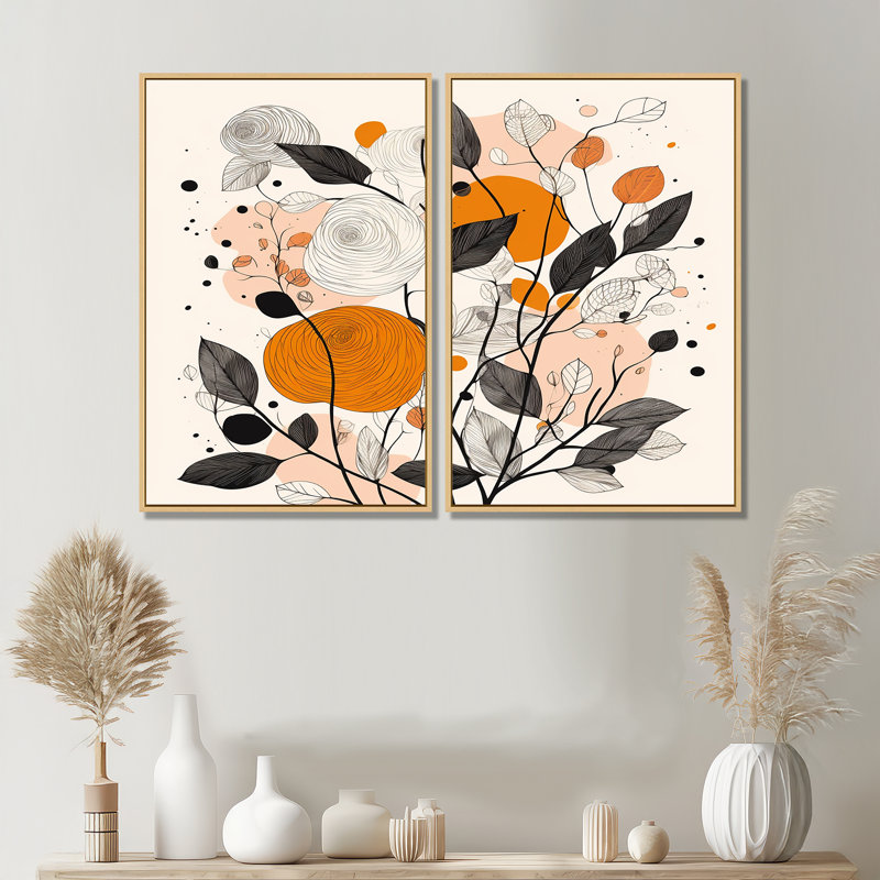 Cheshire - art mural moderne, 36" H x 48" W, Impression encadrée flottante, Cream