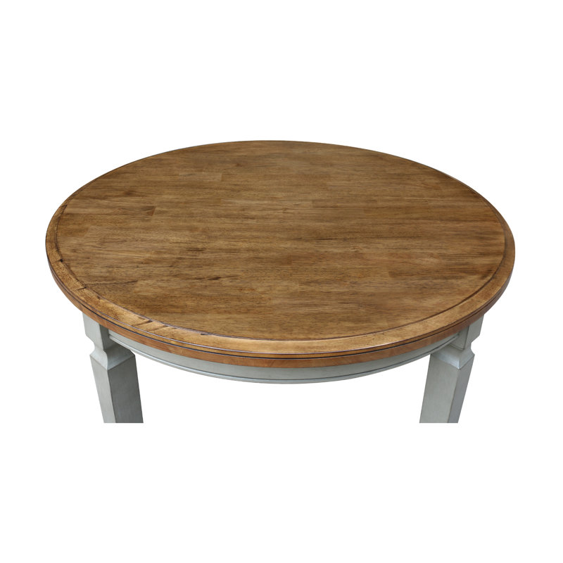 Patridge Round Solid Wood Dining Table, Stone