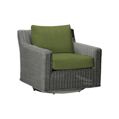 Rustic Swivel Patio Chair with Cushions
