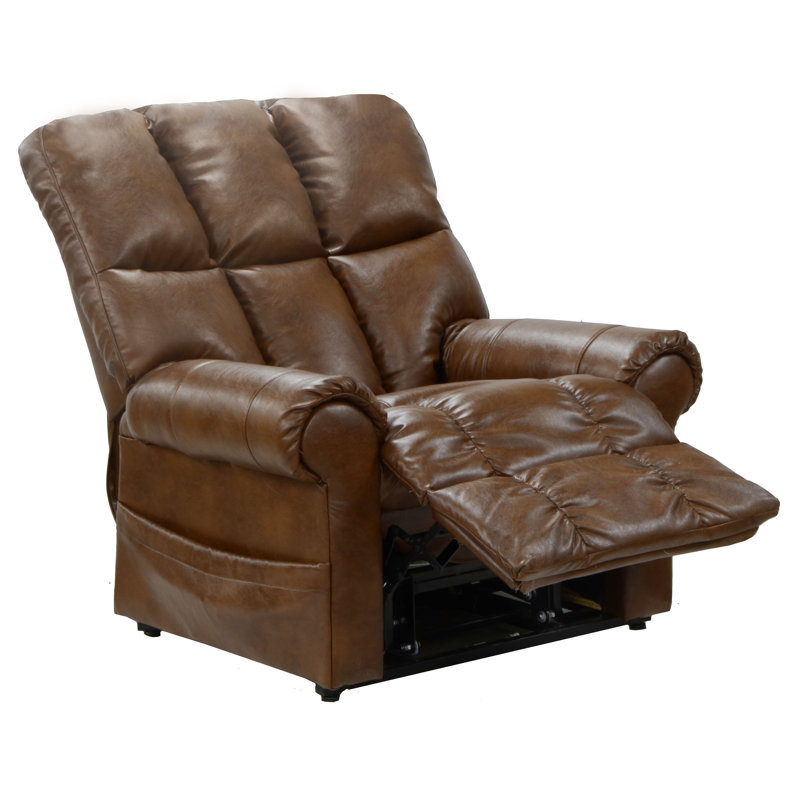 Colquitt Faux Leather Lift Assist Power Recliner, Chestnut Faux leather