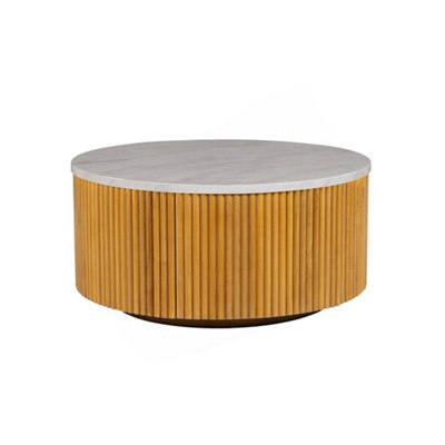 Table basse ronde avec rangement /