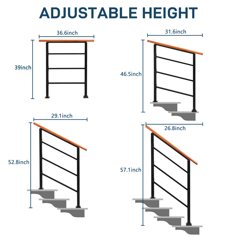 Handrails For Outdoor Steps Hand Railing Fits 1 To 3 Steps