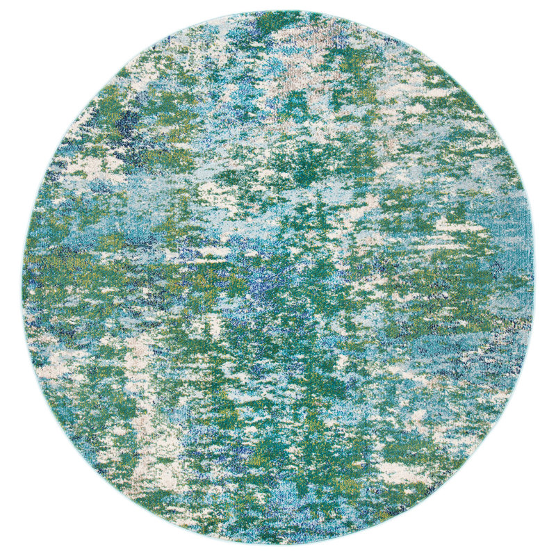 Wambaw Performance Abstract Rug, Round 6'7"