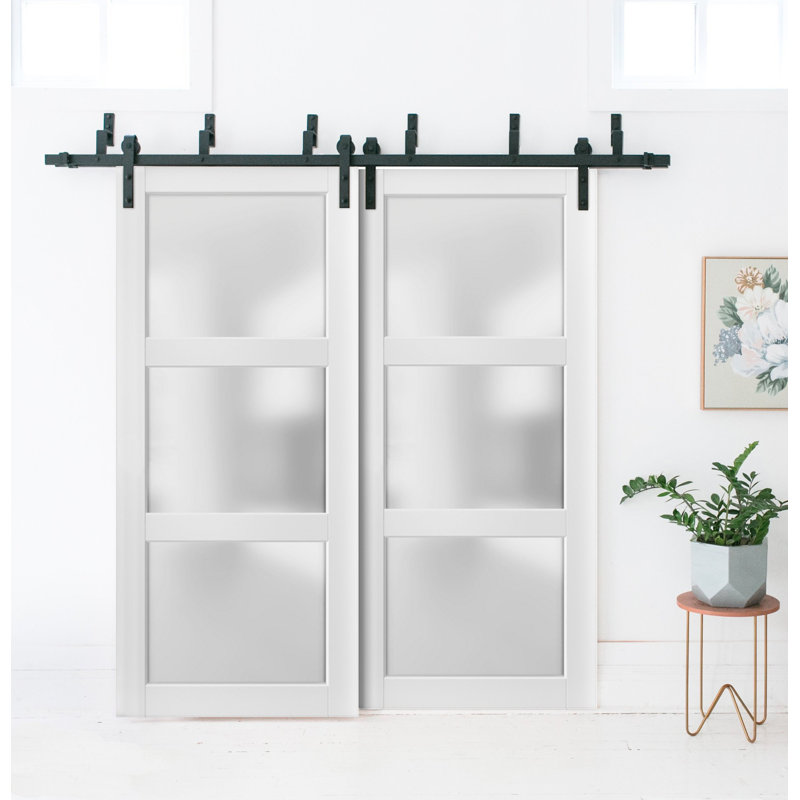 Portes coulissantes en verre givré Lucia, 60 po x 84 po
