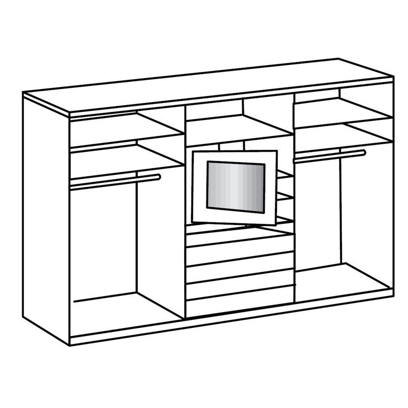 Branchburg 2 Door Manufactured Wood Wardrobe, White/Brown