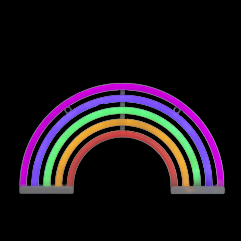 12" Neon Style LED Multi-Color Rainbow Light Wall Sign