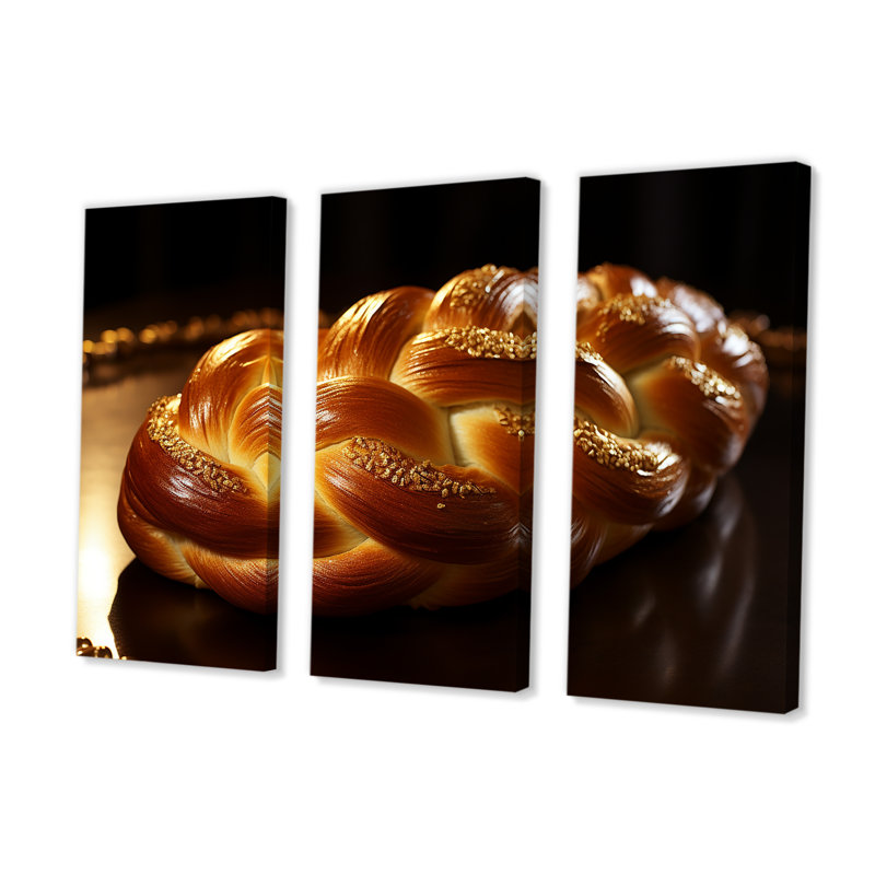 Judaïsme challah doré - ensemble de décorations murales, H 40 po x l 60 po