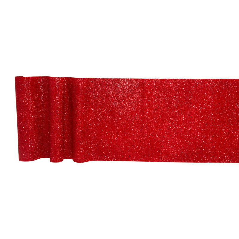 Sparkles Home Luminous Table Runner | Rhinestones | Non-Slip Backing | Multiple Sizes Available, 90" x 13", Red