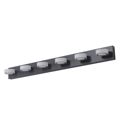 45-inch Modern 6-Light LED Vanity Light, Minimalist Black Bathroom Wall Light for Mirror, Shower Area, and Bathroom Decor