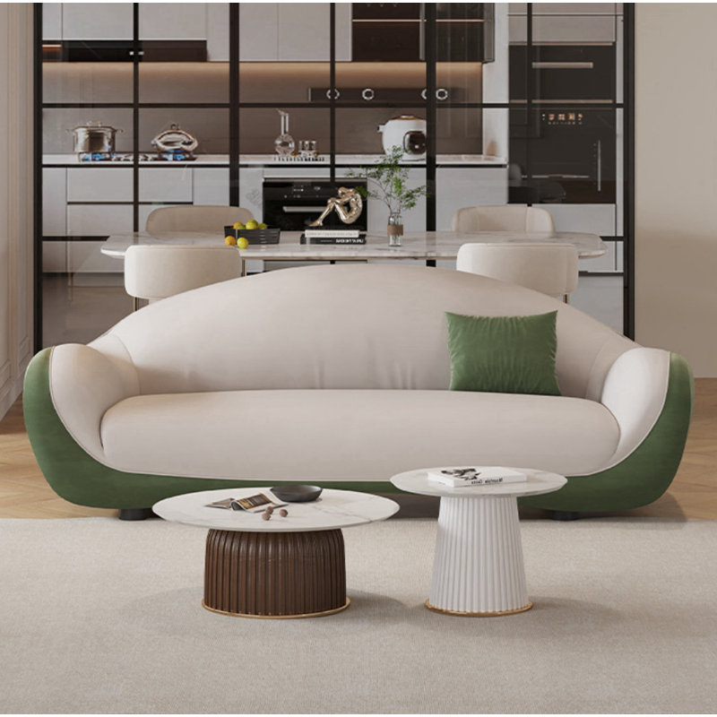 Canapé Creative Creative, Vert / blanc cassé, H 27,5 po x l 70,8 po x P 35,4 po