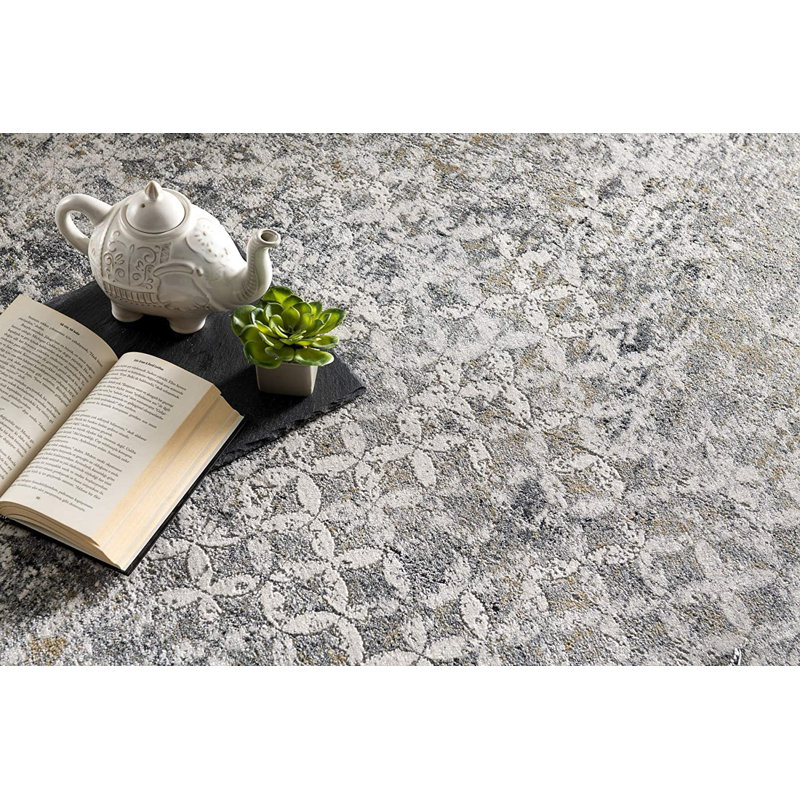 Chartese Grey Rug, Rectangle 3'9" x 6'
