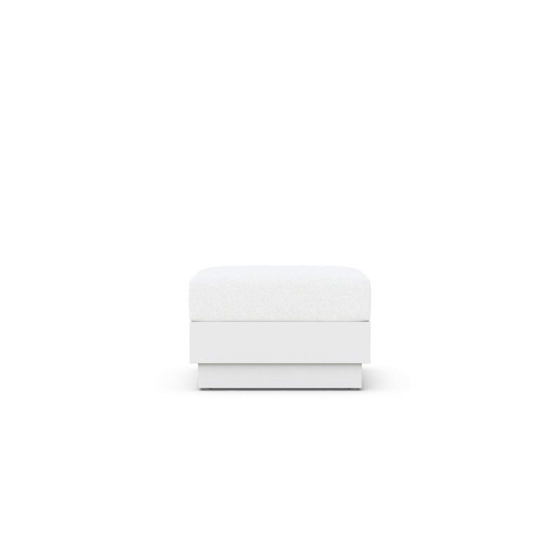 Porto Outdoor Ottoman with Cushion, Matte White Frame/Cloud Cushion