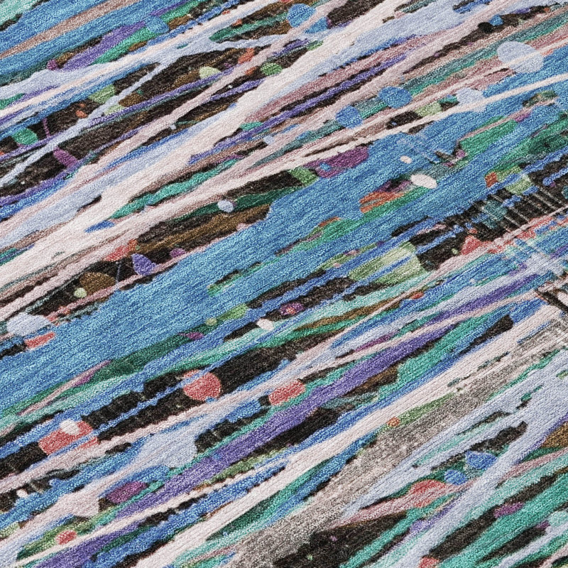Tapis intérieur / extérieur lavable à la machine Amanda ACN2125, Tapis de couloir 2 pi 3 po x 7 pi 6 po