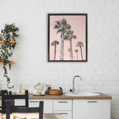 Cadre flottant Palm Up, ciel rose, design par Natalie Carpentieri