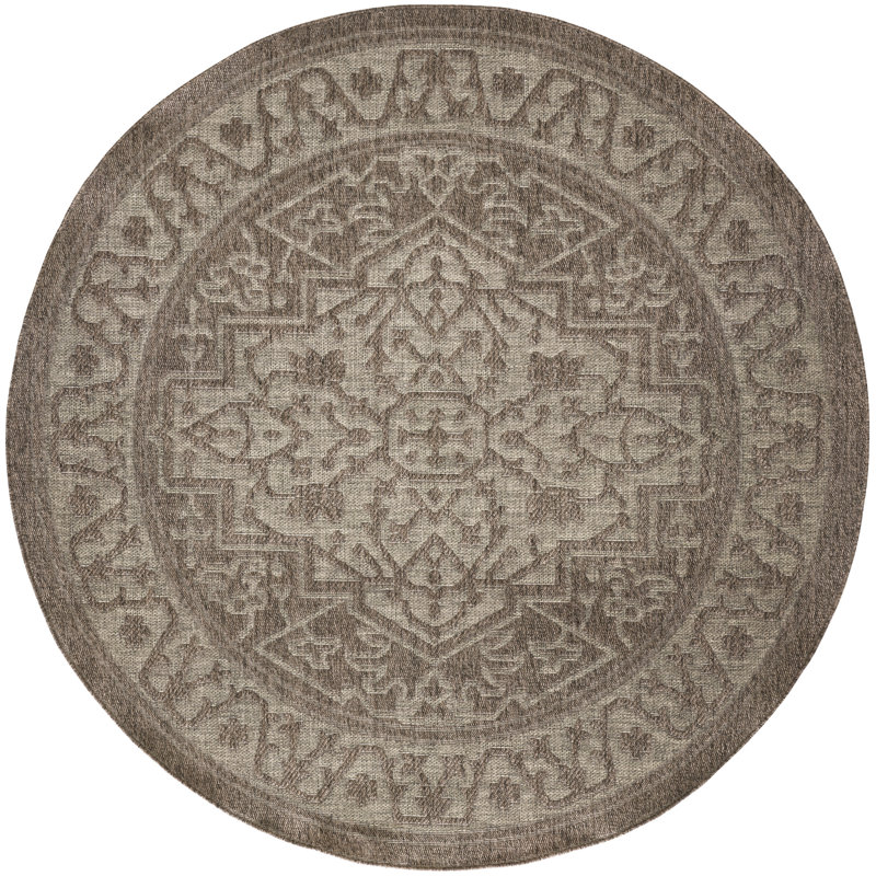 Gerritt Persian Indoor/Outdoor Area Rug, Round 8'