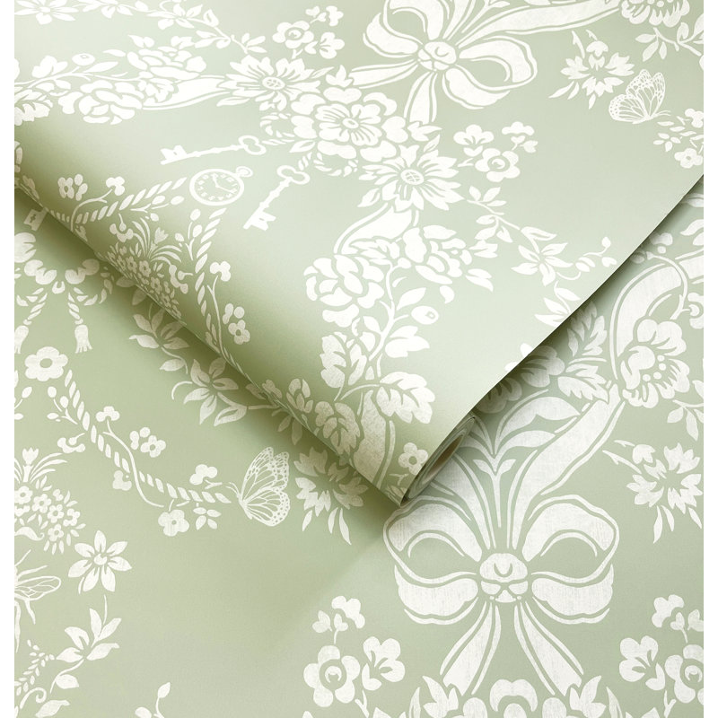 Papier peint sauge Bow, Vert