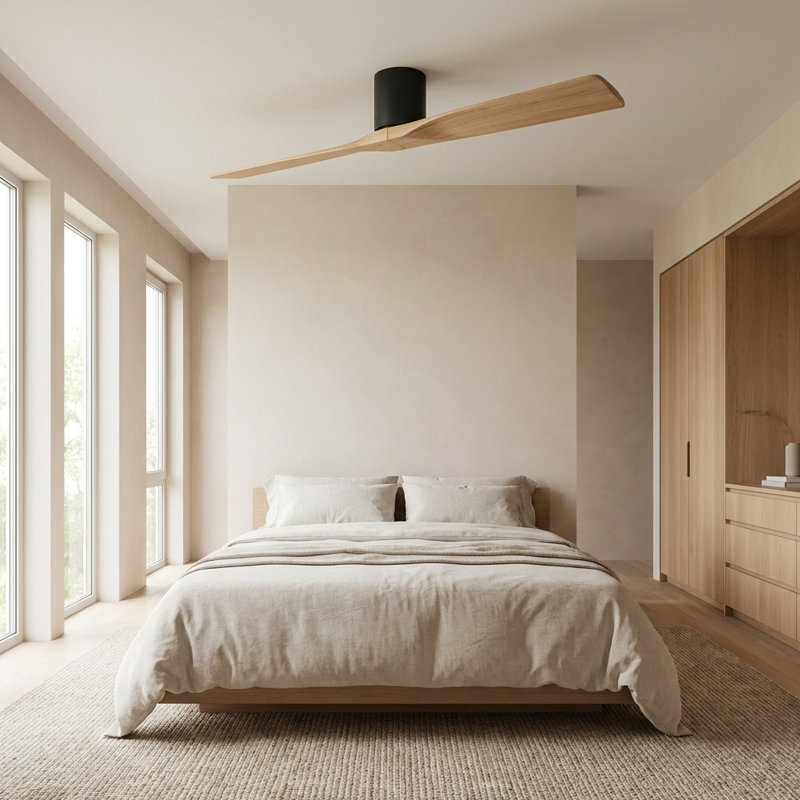 Plank Smart 60 Hugger Ceiling Fan, Natural Honey