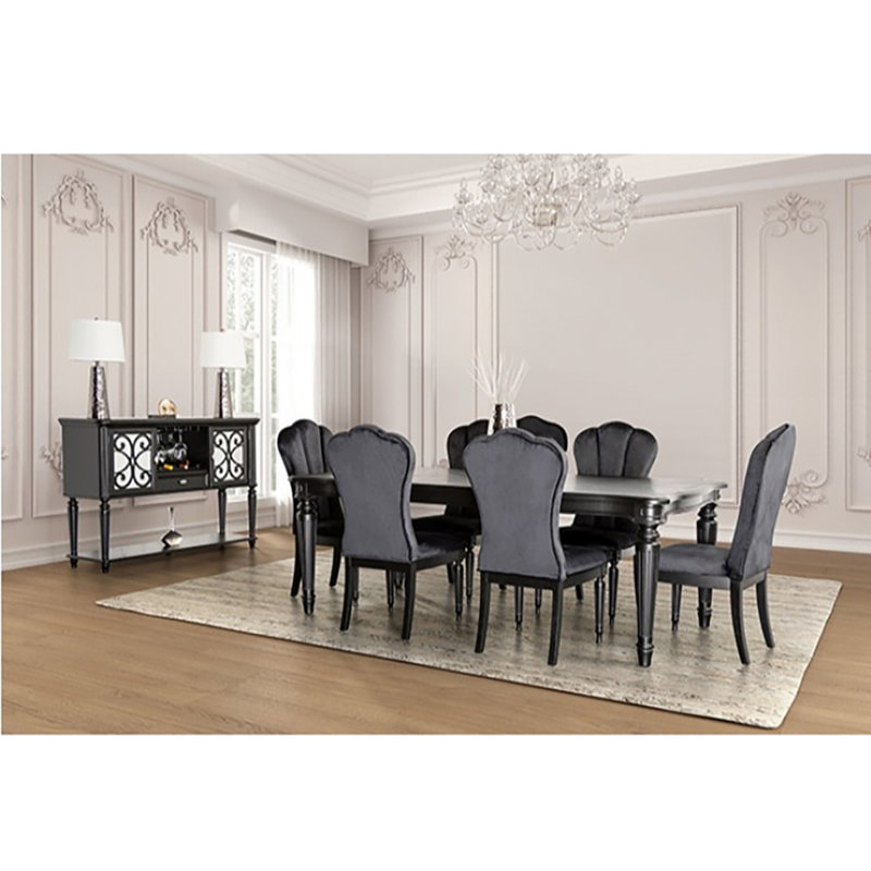 Chaise d'appoint Marese (ensemble de 2), Noir, Noir