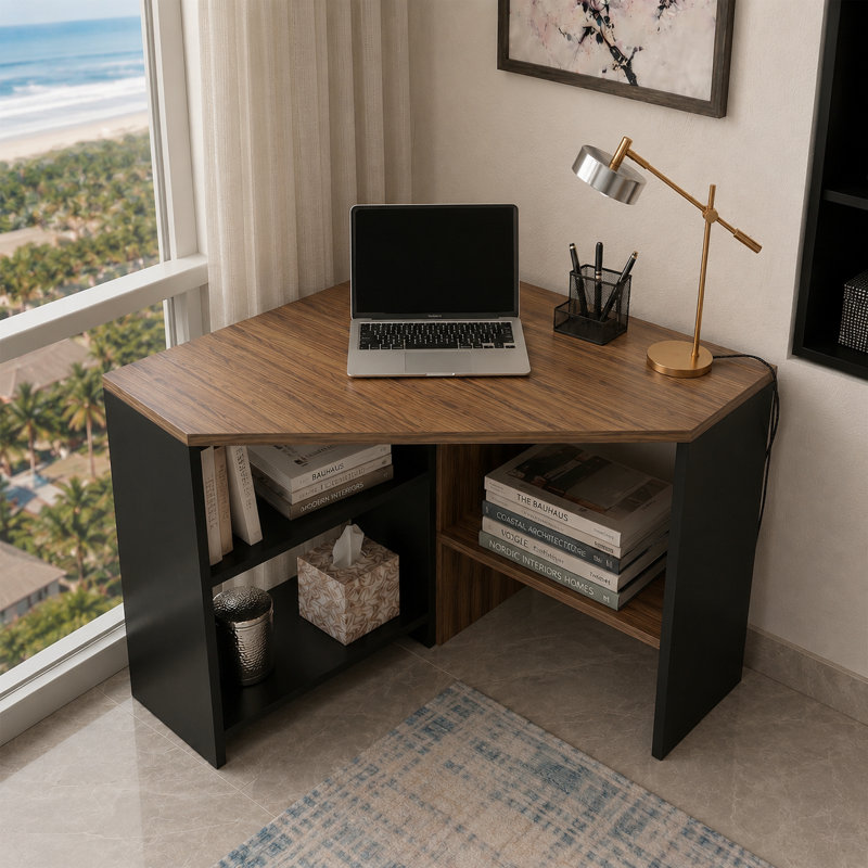 Modular Computer Desk, Black Walnut