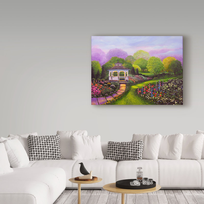 'Gazebo Park' Acrylic Painting Print on Wrapped Canvas, 14" H x 19" W x 2" D
