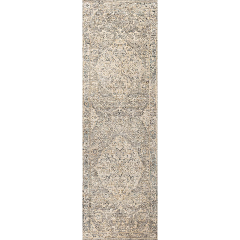 Tapis noué à la main, Tapis de couloir 2 pi 6 po x 8 pi