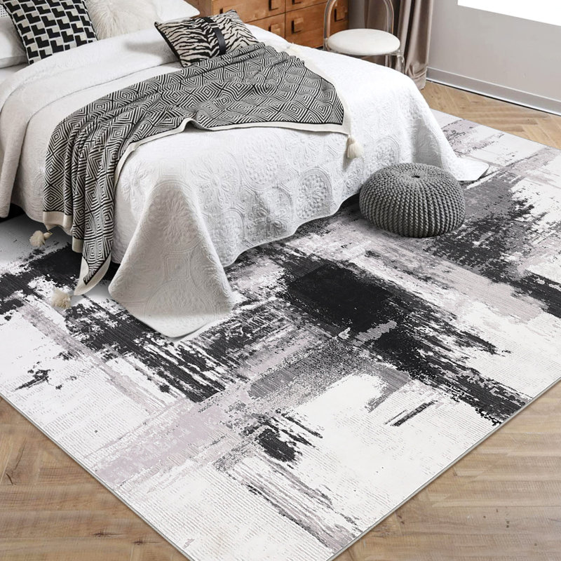 Tapis moderne lavable à la machine, Rectangle 5 pi x 7 pi