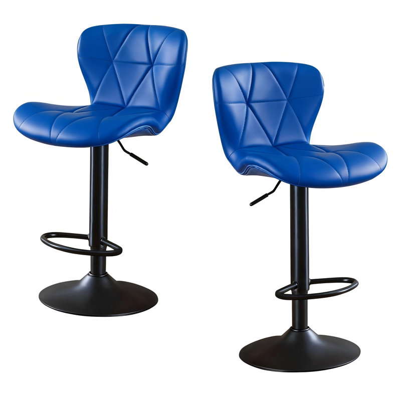 Tabourets de bar pivotants à hauteur réglable avec structure en métal, Bleu