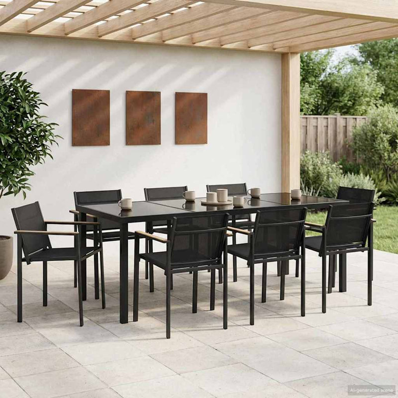 Patio Dining Set with, 73 cm H x 200 cm W x 80 cm D, 6