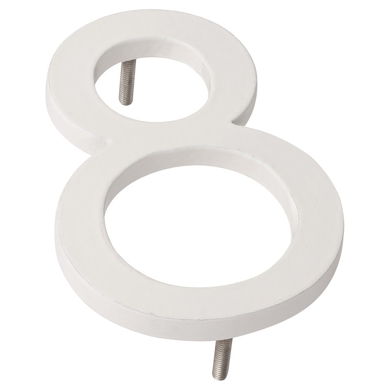 Numéro de maison à fixation flottante 24 po, Blanc, 8
