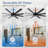 Ilette 65/72/84 Inch 8-Blade Ceiling Fan Without Light, Modern Large Ceiling Fan with Remote, Quiet Reversible DC Motor, 6-Speed for Indoor or Covered Outdoor, Black-459525200-413739858