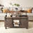 Farmhouse Lift Top Coffee Table With Wheels Hidden Storage Sliding Barn Doors-185146080