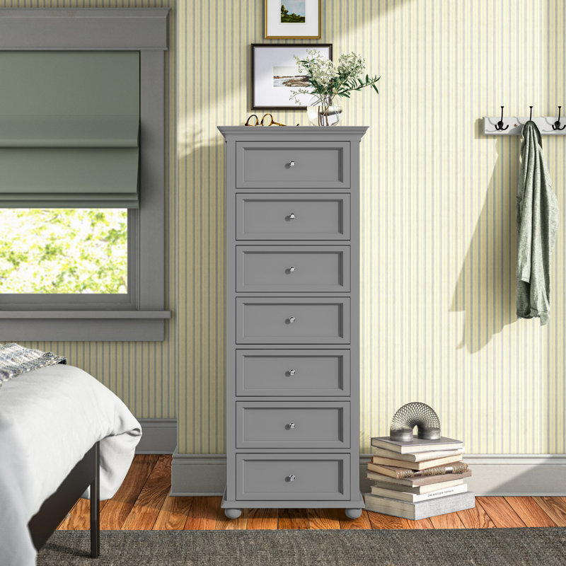 Commode 7 tiroirs pour la lingerie Arsenie, Gris