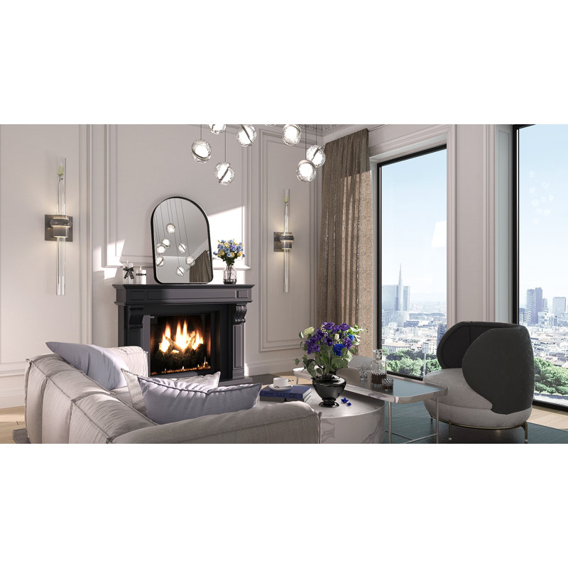 Miroir d'appoint mural Briannon, 26 po x 38 po, Noir