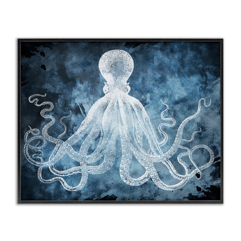 Tentacules enroulés, giclée, conception de Marcus Jules, H 11 po x l 14 po, Giclée encadrée noir minuit