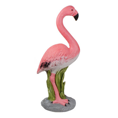 Statue de jardin d'extérieur rose 25,5 po