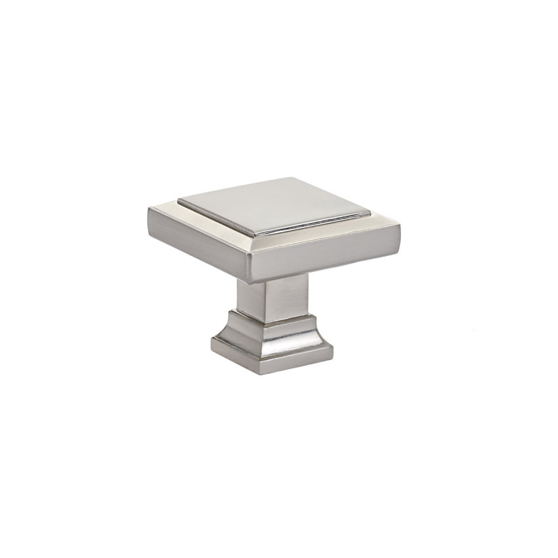 Oversized 1 1/4" Length Square Knob, 1.25" H x 1.25" W x 1.25" D, Satin Nickel