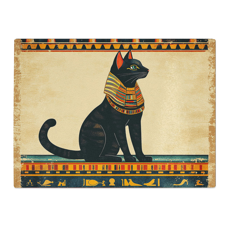 Egyptian Cat Vol.5  Glass Chopping Board