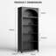 5-Tier Bookcase with 3-Colour LED Lights & Motion Sensor, 178cm Tall Arched Storage Unit-14106336