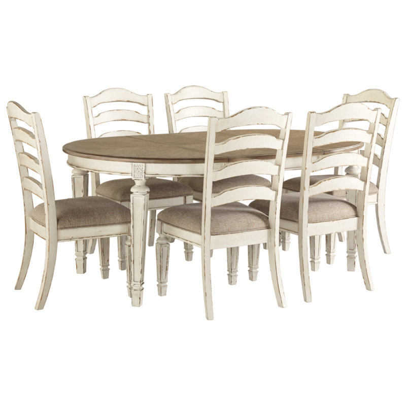 Ensemble de salle à manger extensible Dazhane, 7 pièces : table, 6 chaises