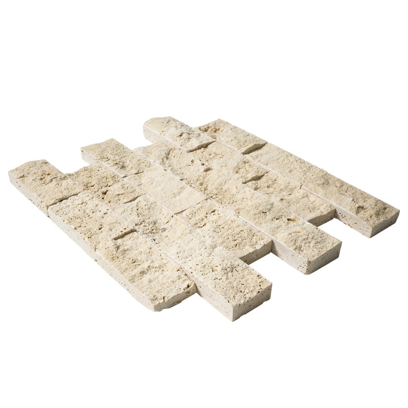 Carreau de mosaïque pour mur et plancher en briques de travertin 0,63 "x 12"