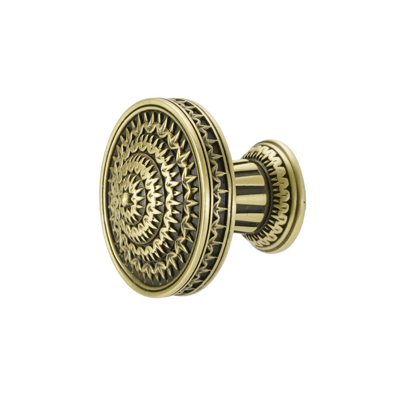 TOULOUSE KNOB; ANTIQUE NICKEL FINISH, Burnished Brass